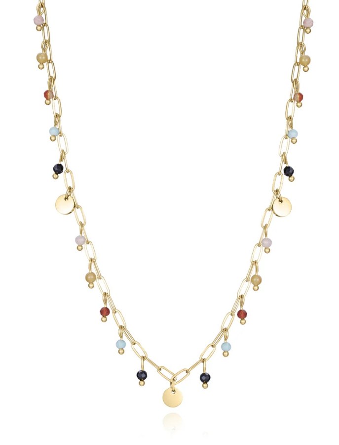 Viceroy Hravý pozlacený náhrdelník s korálky Kiss 14166C01019 - Náhrdelníky
