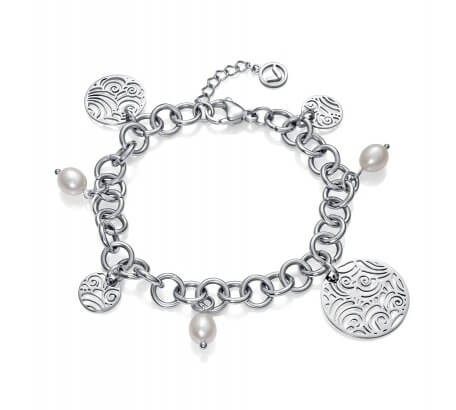 Viceroy Krásný stříbrný náramek s perličkami Chic 75274P01000 - Náramky Náramky s přívěsky