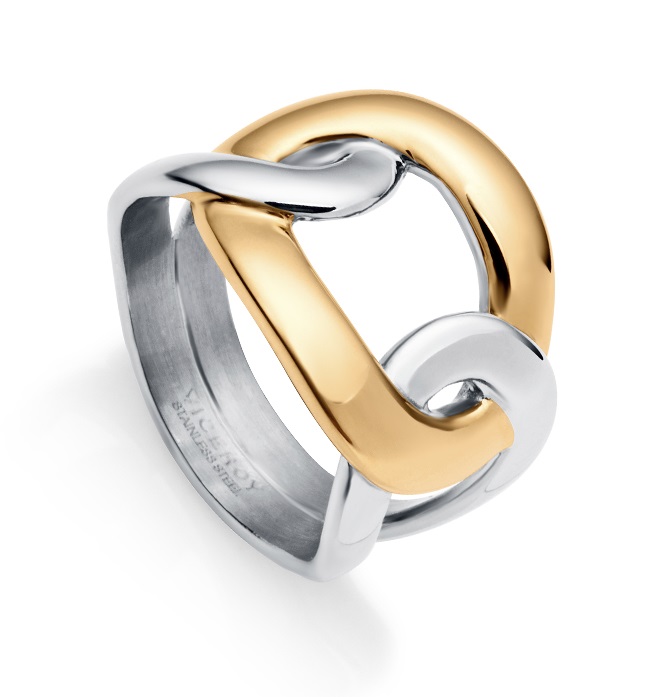 Viceroy Luxusní tricolor prsten z oceli Chic 75310A01 57 mm - Prsteny Prsteny bez kamínku