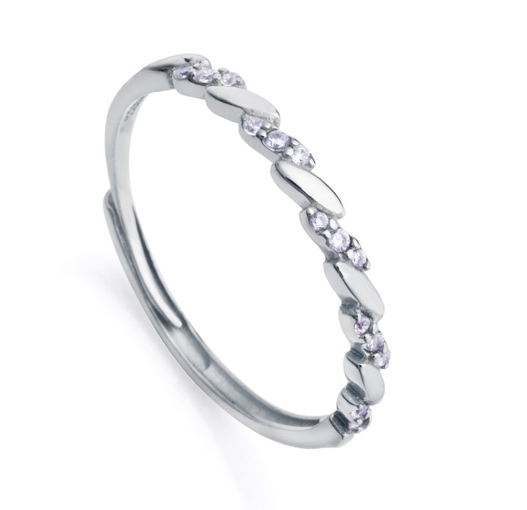 Viceroy Minimalistický stříbrný prsten se zirkony Clasica 13157A013 53 mm - Prsteny Otevřené prsteny