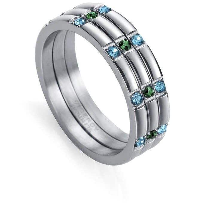 Viceroy Moderní ocelový prsten Kiss 75278A000 54 mm - Prsteny Prsteny s kamínkem