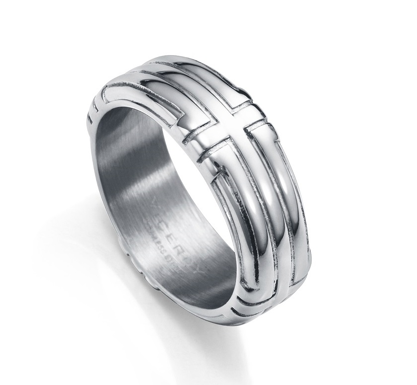 Viceroy Nadčasový pánský prsten z oceli Beat 14113A02 60 mm - Prsteny Prsteny bez kamínku