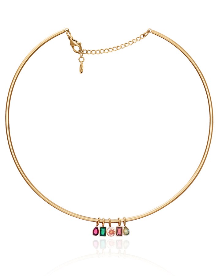 Viceroy Pozlacený pevný náhrdelník s kubickými zirkony Chic 14027C01012 - Náhrdelníky