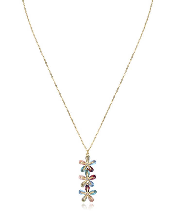 Viceroy Pozlacený náhrdelník s barevnými květinami Elegant 13083C100-39 - Náhrdelníky