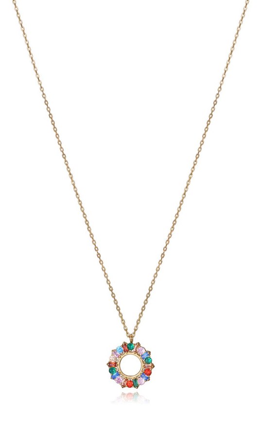Viceroy Pozlacený náhrdelník s barevnými zirkony Elegant 13174C100-39 - Náhrdelníky