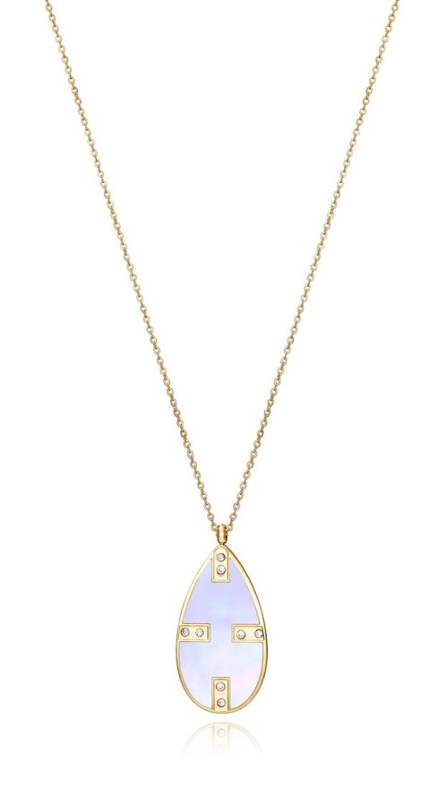 Viceroy Pozlacený náhrdelník s perletí a zirkony Chic 14096C01012 - Náhrdelníky