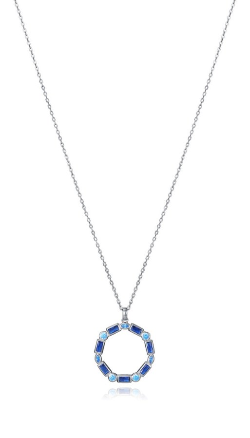Viceroy Překrásný stříbrný náhrdelník s modrými zirkony Elegant 9121C000-33 - Náhrdelníky