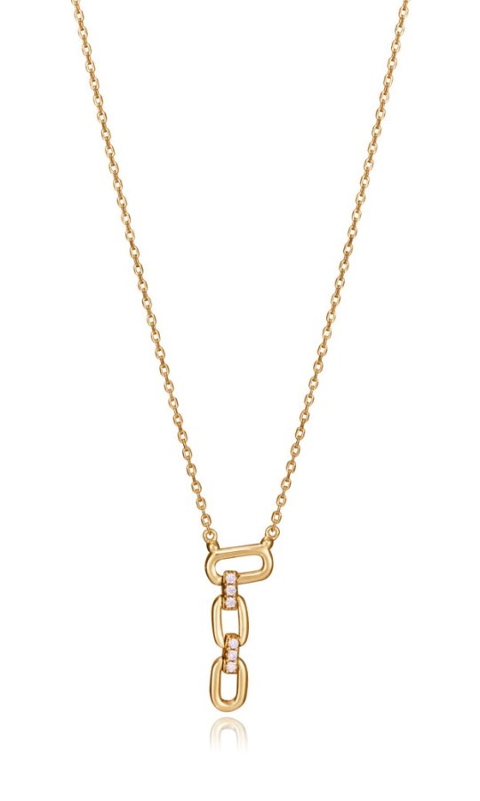 Viceroy Půvabný pozlacený náhrdelník se zirkony Elegant 13137C100-30 - Náhrdelníky