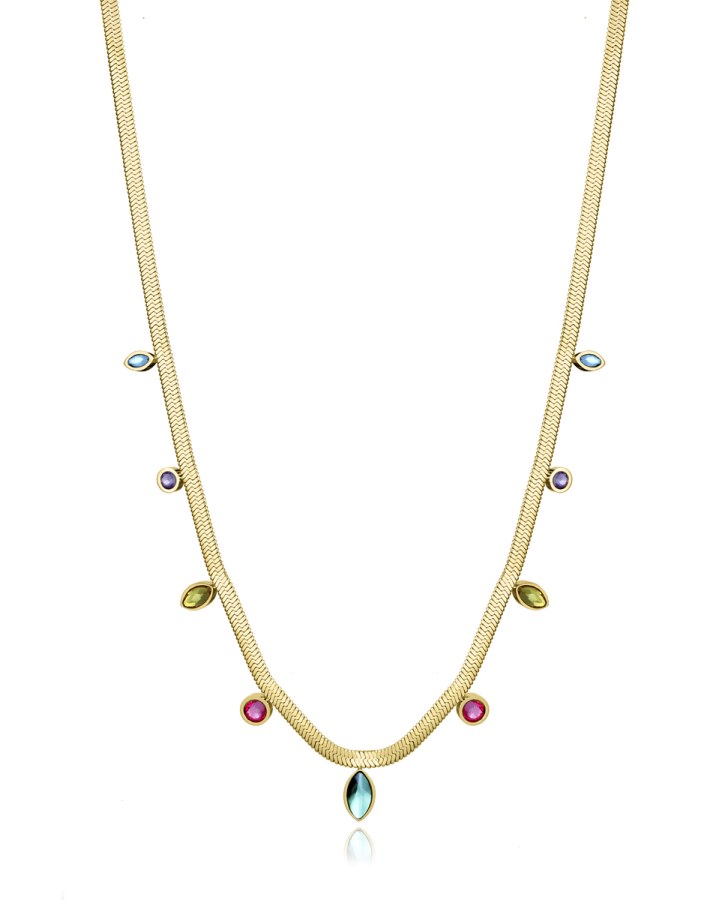 Viceroy Slušivý pozlacený náhrdelník s kubickými zirkony Chic 15138C01012 - Náhrdelníky