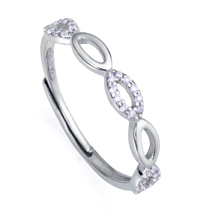 Viceroy Slušivý stříbrný prsten se zirkony Clasica 13160A013 53 mm - Prsteny Prsteny s kamínkem
