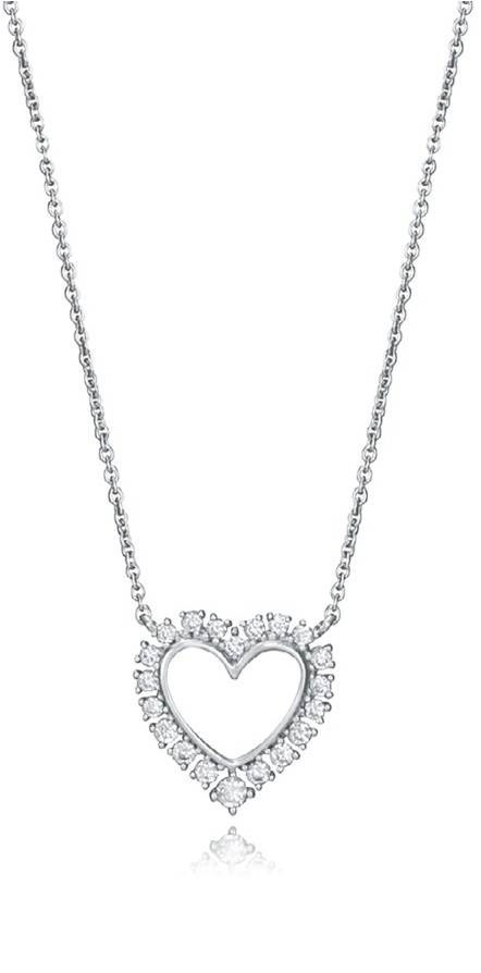 Viceroy Stříbrný dámský náhrdelník Srdce se zirkony 7118C000-38 - Náhrdelníky Náhrdelníky s&nbsp;kameny