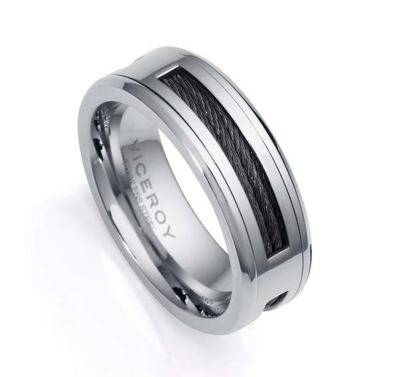 Viceroy Stylový prsten z oceli Magnum 14066A02 60 mm