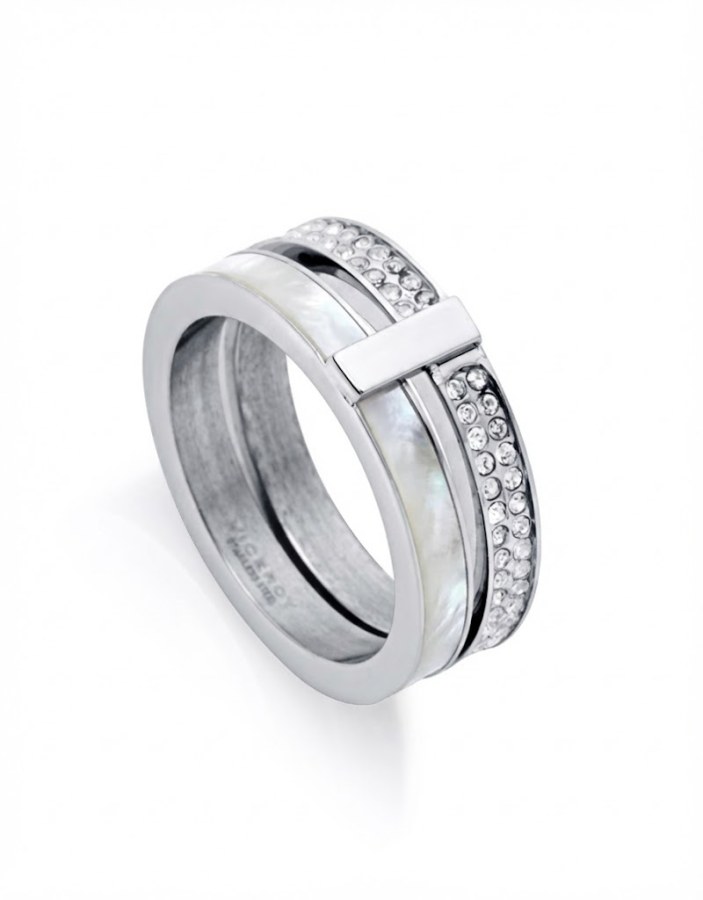 Viceroy Třpytivý ocelový prsten s&nbsp;kubickými zirkony Chic 1393A01 52 mm - Prsteny Prsteny s&nbsp;kamínkem