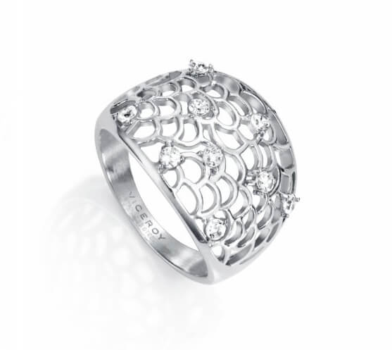 Viceroy Třpytivý ocelový prsten se zirkony Chic 75040A0 54 mm - Prsteny Prsteny s kamínkem