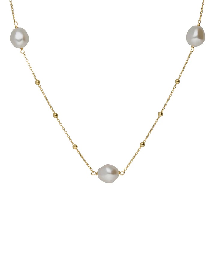 Victoria Cruz Pozlacený náhrdelník s&nbsp;perlami Sera A5566-00DG - Náhrdelníky Perlové náhrdelníky