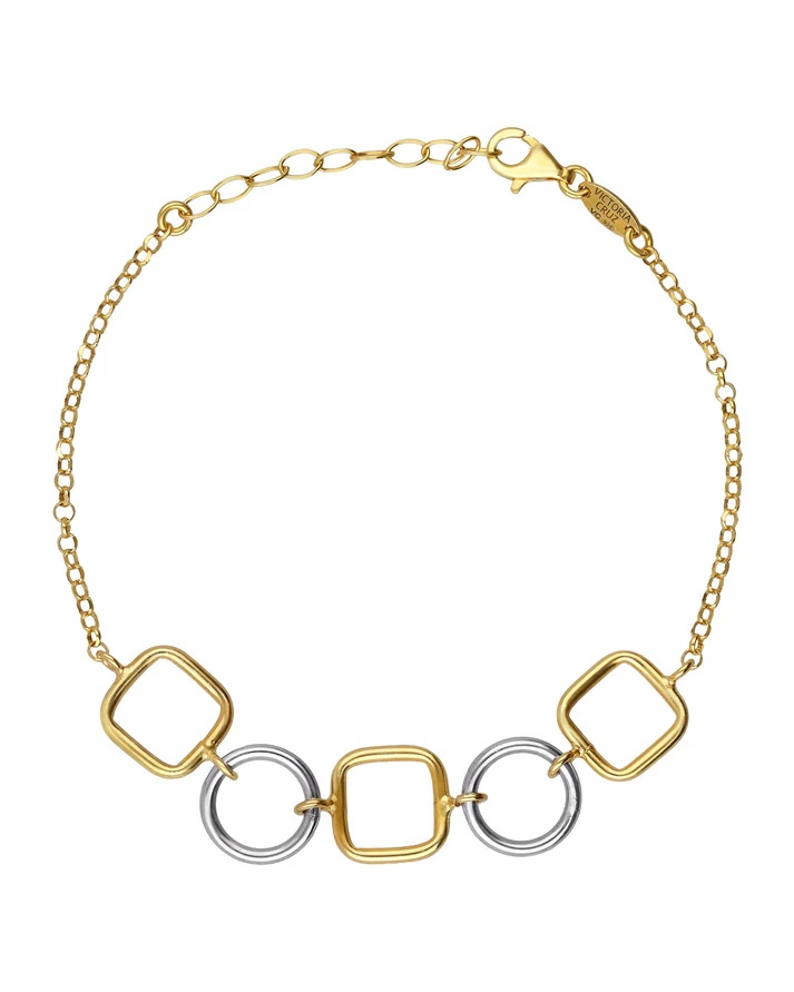 Victoria Cruz Moderní bicolor náramek ze stříbra Nivola A5511-BP - Náramky Náramky se symboly