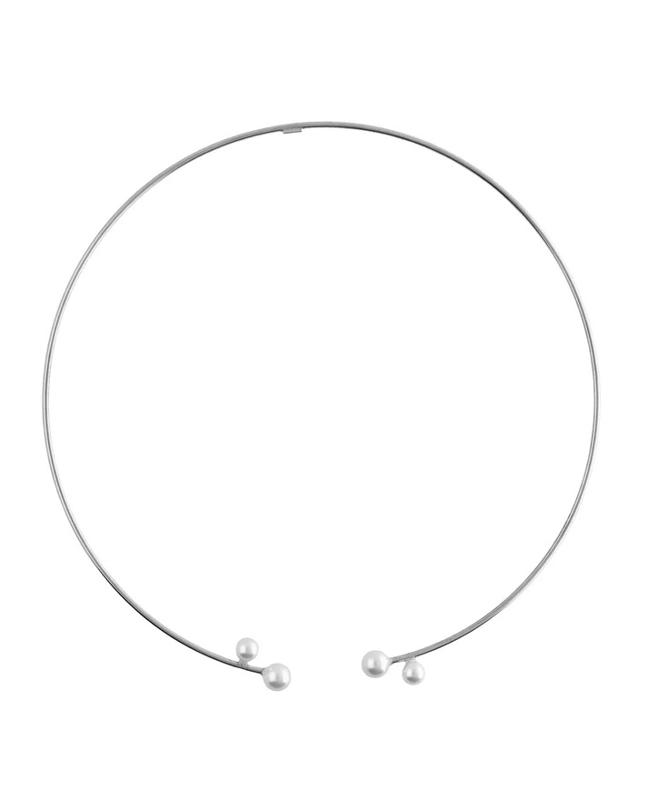 Victoria Cruz Pevný stříbrný náhrdelník s perlami Sera A5557-00HG
