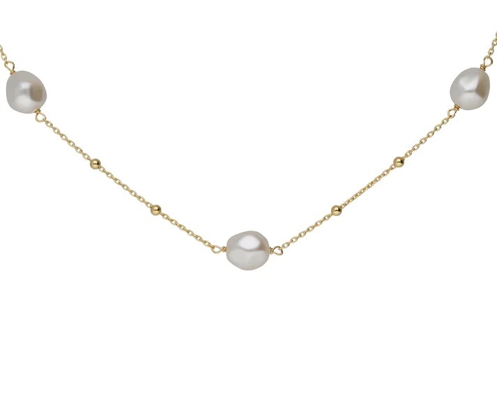 Victoria Cruz Pozlacený náhrdelník s&nbsp;perlami Sera A5565-00DG - Náhrdelníky Perlové náhrdelníky