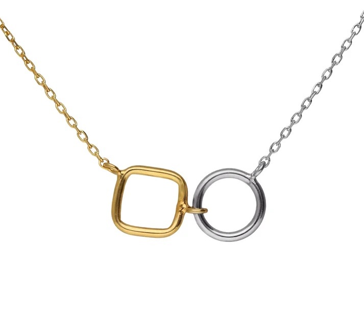 Victoria Cruz Slušivý bicolor náhrdelník ze stříbra Nivola A5508-BG - Náhrdelníky