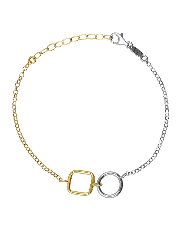 Victoria Cruz Stylový bicolor náramek ze stříbra Nivola A5510-BP - Náramky Náramky se symboly