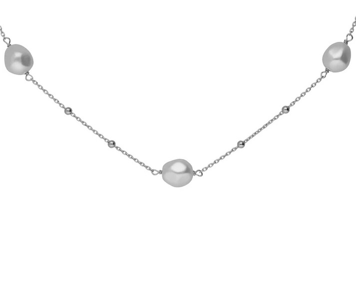 Victoria Cruz Stříbrný náhrdelník s&nbsp;perlami Sera A5565-00HG - Náhrdelníky Perlové náhrdelníky