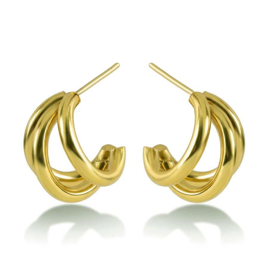 Victoria Walls Elegantní pozlacené náušnice Mirevia Gold VWE260746G
