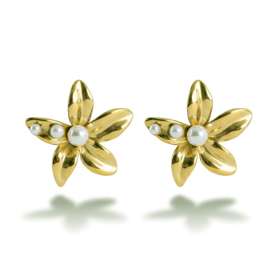 Victoria Walls Kytičkové náušnice s&nbsp;perlami Virexia Gold VWE260672G - Náušnice Bez kamínků