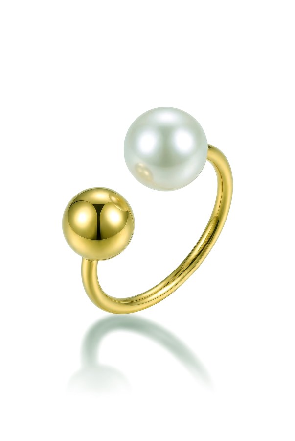 Victoria Walls Otevřený pozlacený prsten s&nbsp;perlou VWR260765G - Prsteny Prsteny bez kamínku