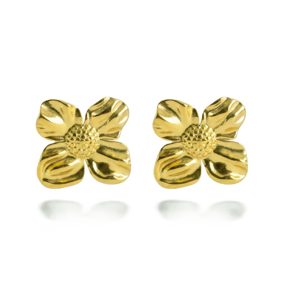 Victoria Walls Pozlacené květinové náušnice Daisies Gold VWE260777G