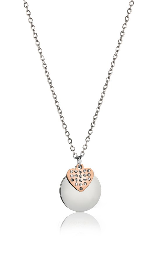Victoria Walls Romantický ocelový bicolor náhrdelník s krystaly VN1100SR - Náhrdelníky