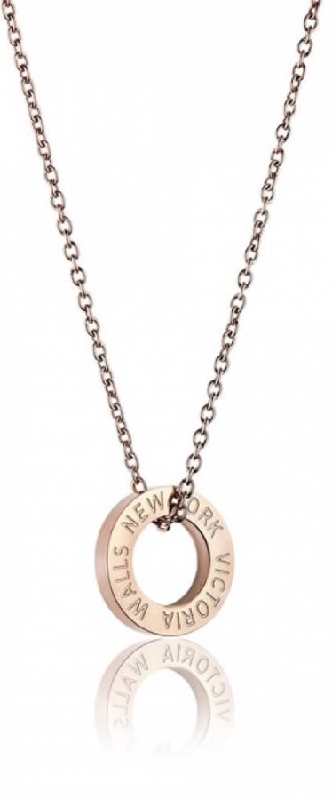 Victoria Walls Růžově pozlacený ocelový náhrdelník VN1054R - Náhrdelníky