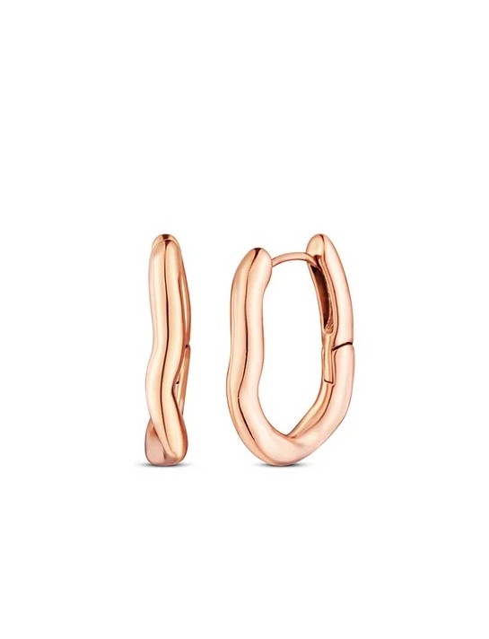 Vuch Asymetrické kruhové náušnice z oceli Lauvien Rose Gold