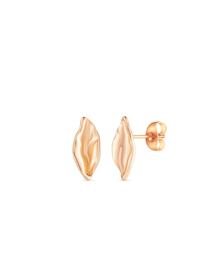 Vuch Bronzové náušnice s&nbsp;motivem lístečků Virela Rose Gold - Náušnice Pecky