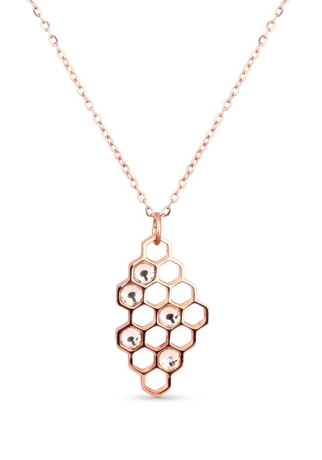 Vuch Designový bronzový náhrdelník Bee Rose gold - Náhrdelníky