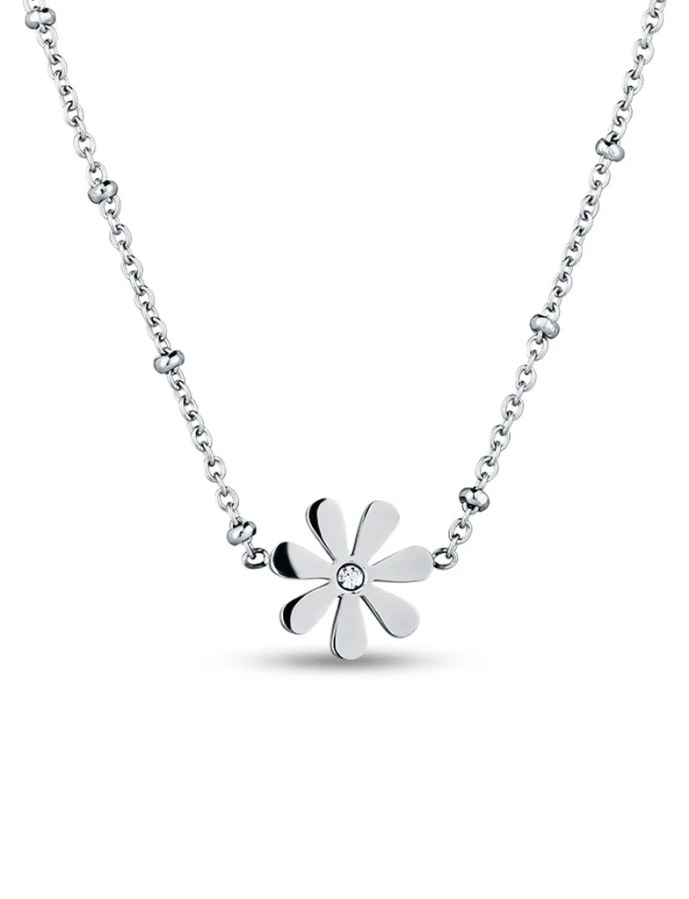 Vuch Něžný ocelový náhrdelník Květina Joella Silver