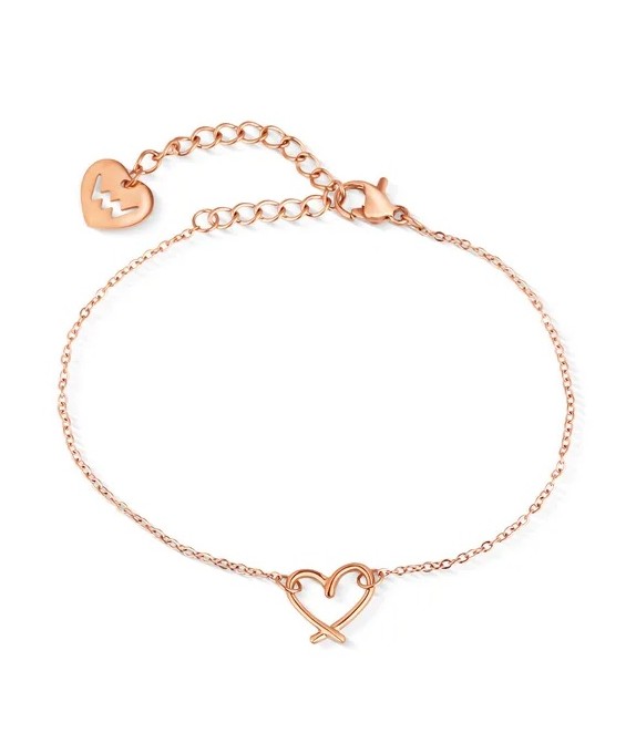 Vuch Minimalistický ocelový náramek Srdce Emery Rose Gold Vuch Minimalistický ocelový náramek Srdce Emery Rose Gold - Náramky Řetízkové náramky
