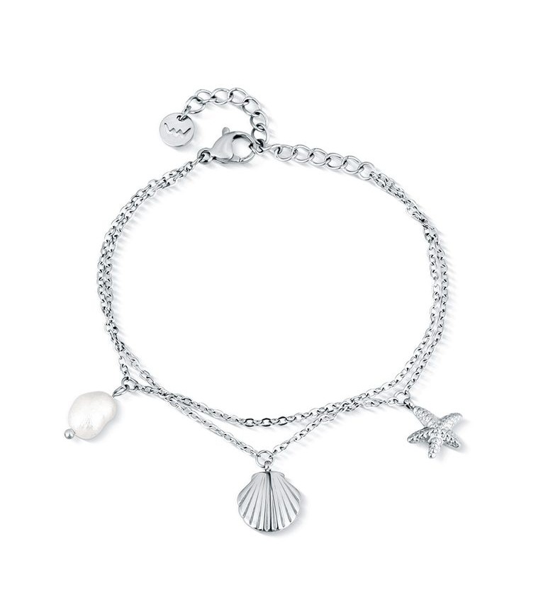 Vuch Dvojitý ocelový náramek Noslyn Silver