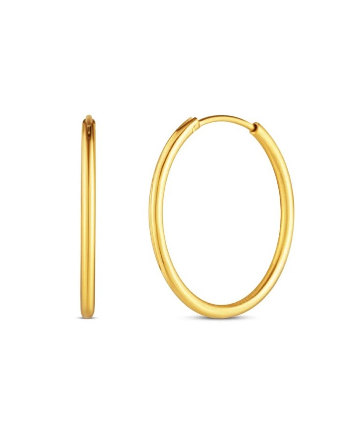 Vuch Nadčasové pozlacené kruhy Yetta Middle Gold - Náušnice Kruhy