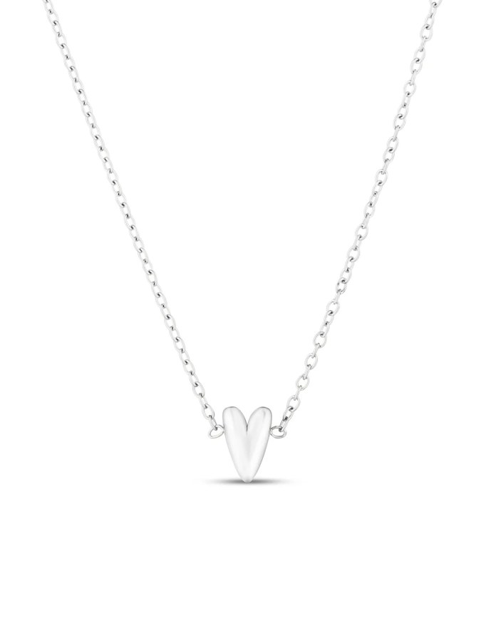 Vuch Ocelový náhrdelník s&nbsp;designovým srdcem Amora Silver - Náhrdelníky