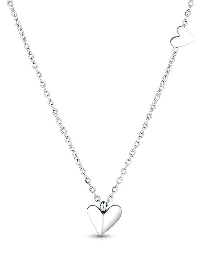 Vuch Dámský ocelový náhrdelník se srdíčky Migalla Silver - Náhrdelníky