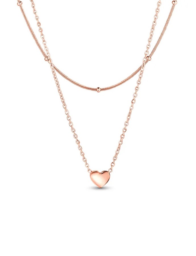 Vuch Originální dvojitý náhrdelník Detis Rose Gold - Náhrdelníky