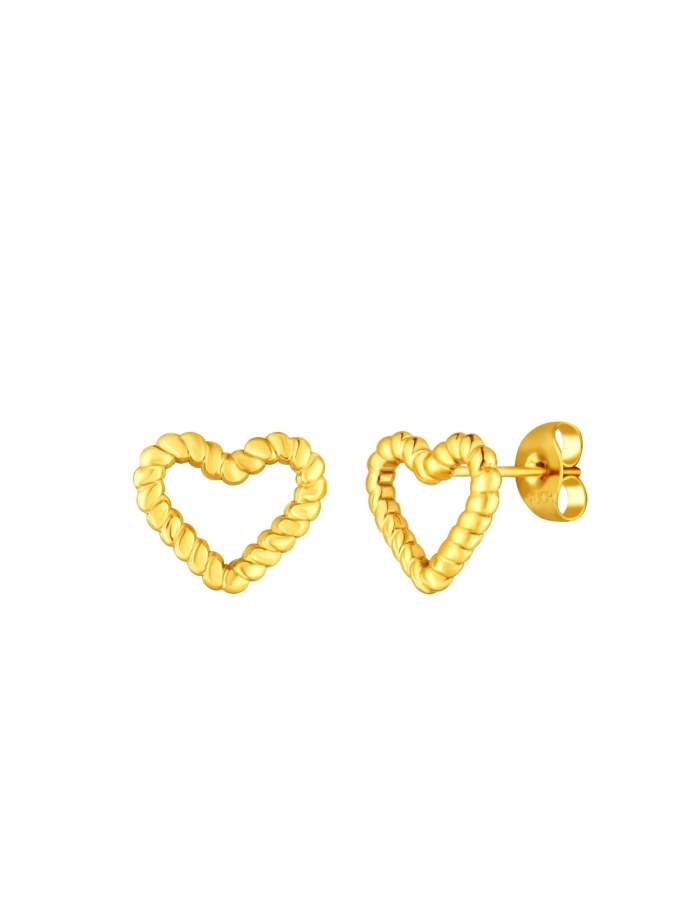 Vuch Pozlacené náušnice s&nbsp;motivem srdíčka Arisca Gold - Náušnice Pecky