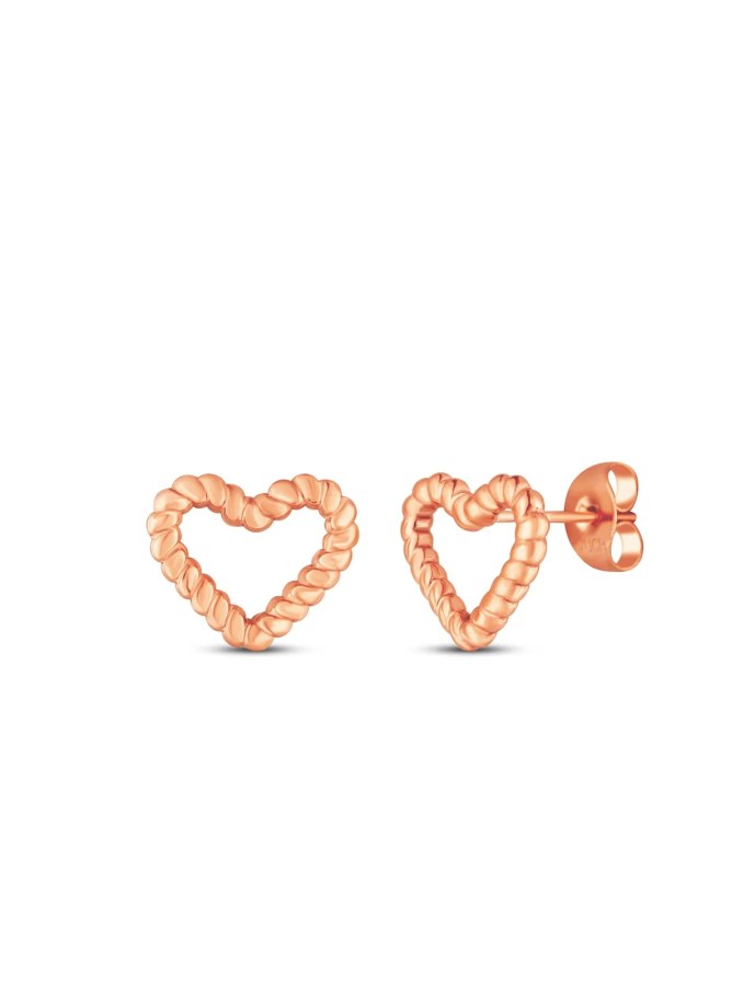 Vuch Pozlacené náušnice Srdíčka Arisca Rose Gold - Náušnice Pecky