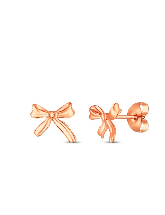 Vuch Pozlacené náušnice ve tvaru mašličky Celiva Rose Gold - Náušnice Pecky