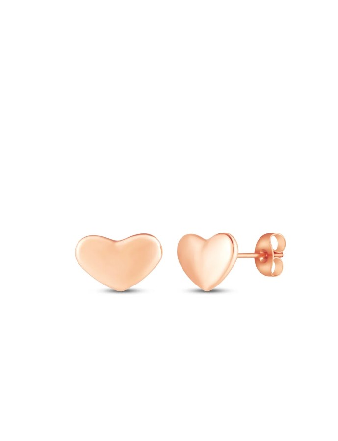 Vuch Romantické pozlacené náušnice srdíčka Amoria Rose Gold - Náušnice Pecky