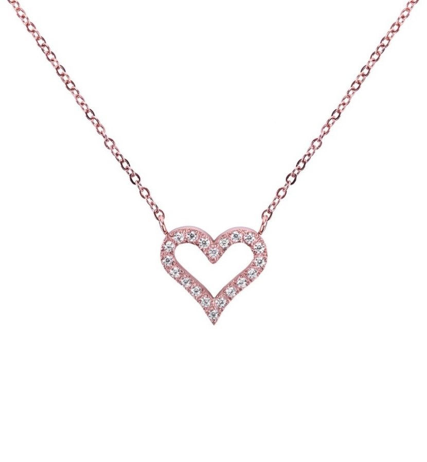 Vuch Romantický ocelový náhrdelník s krystaly Rose Gold Stipe - Náhrdelníky