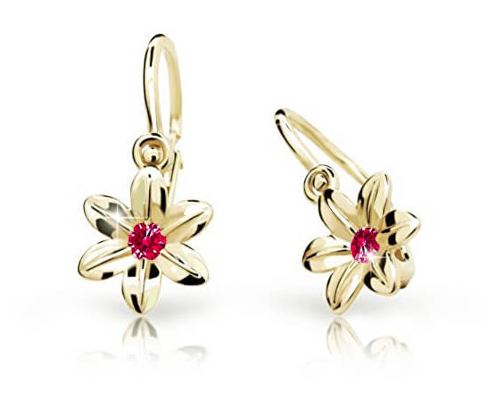 Cutie Jewellery Zlaté dětské náušnice C1993-10-X-1 červená Cutie Jewellery Zlaté dětské náušnice C1993-10-X-1 červená - Náušnice Visací náušnice