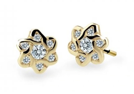Cutie Jewellery Zlaté dětské náušnice C2149-30-X-1 bílá - Náušnice Pecky