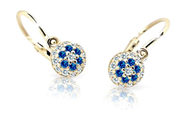 Cutie Jewellery Zlaté dětské náušnice C2150-10-X-1 modrá Cutie Jewellery Zlaté dětské náušnice C2150-10-X-1 modrá - Náušnice Visací náušnice