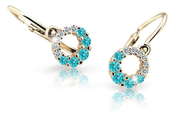 Cutie Jewellery Zlaté dětské náušnice C2154-10-X-1 světle zelená Cutie Jewellery Zlaté dětské náušnice C2154-10-X-1 světle zelená - Náušnice Visací náušnice